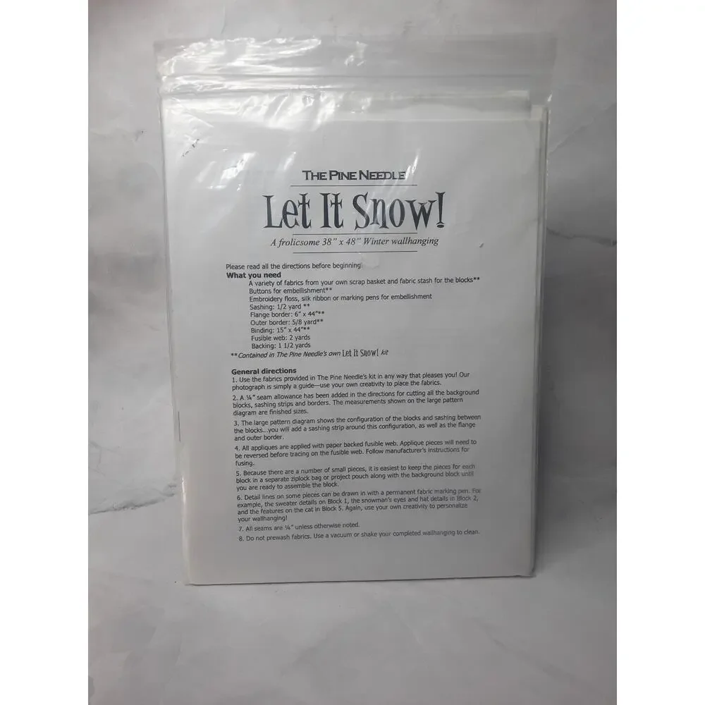The Pine Needle Full Size Pattern Let It Snow 38x48 Winter Wallhanging